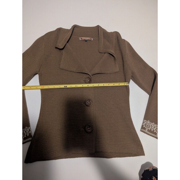 Peru Etnico Womens 100% Baby Alpaca Cardigan Sweater Large Shawl Neck - Picture 6 of 10